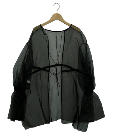 美品 パブリックトウキョー ノーカラーブラウス シースルー レディース SIZE F (M) PUBLIC TOKYO