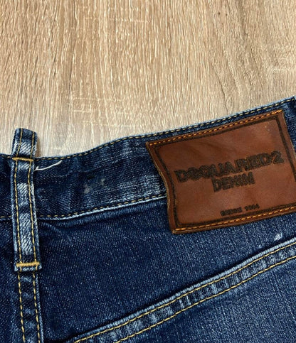 DSQUARED2 デニムパンツ ダークウォッシュ ペイント 破れ ヒゲ加工  tidy biker jeans メンズ SIZE 46 (S) ディースクエアード