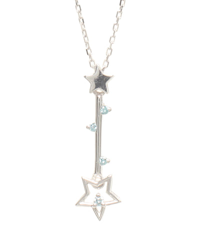 ネックレス K18WG ブルーダイヤ0.03ct レディース