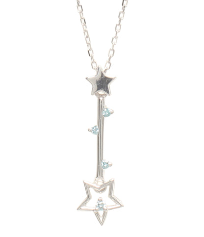 ネックレス K18WG ブルーダイヤ0.03ct レディース
