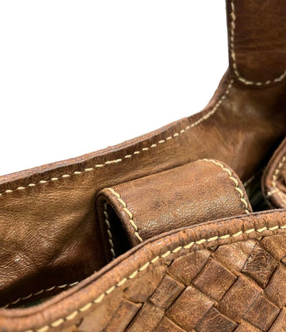 OLD ENGLAND ハンドバッグ レザー 編み込み加工 レディース オールドイングランド