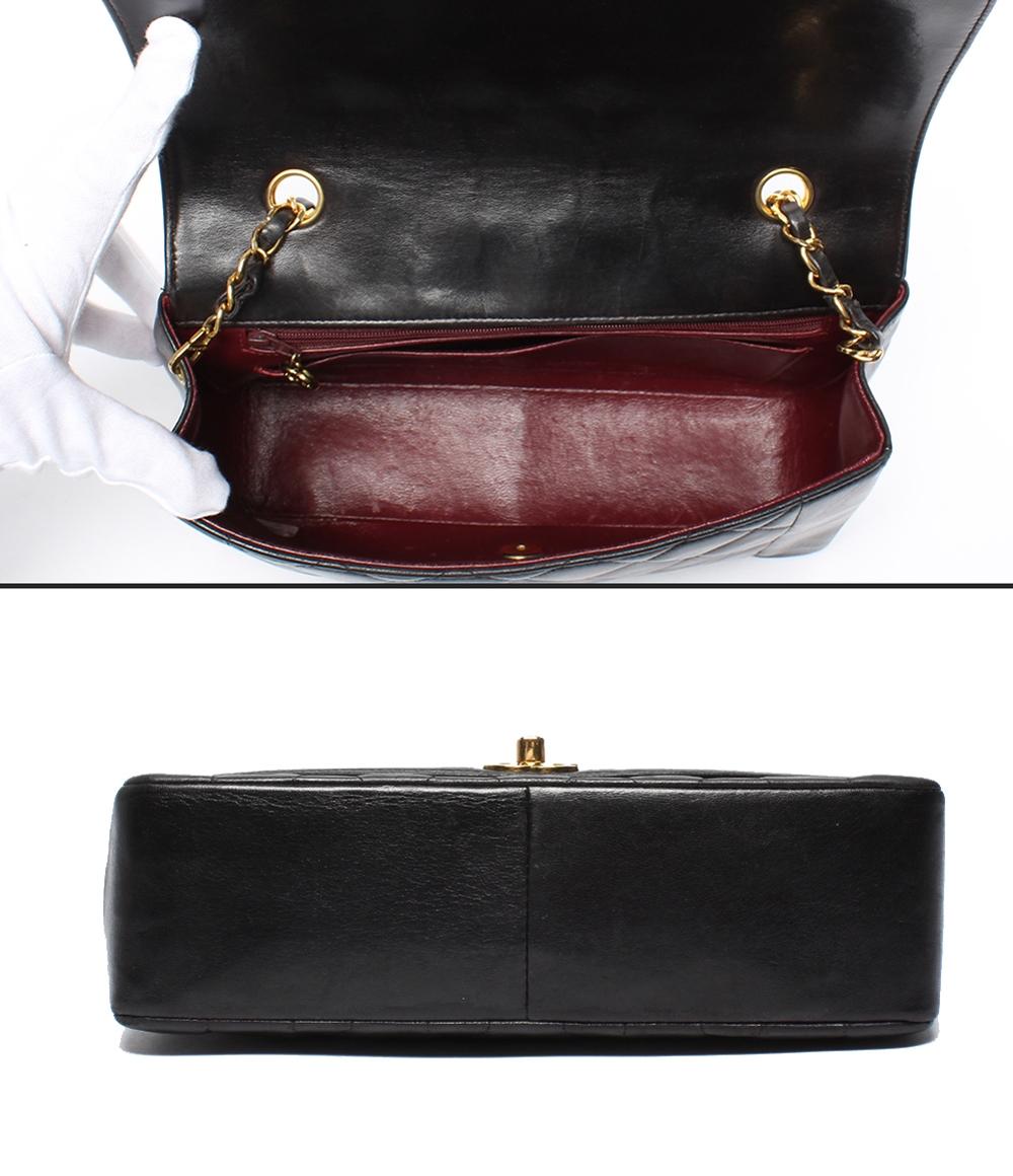 CHANEL チェーンショルダーバッグ ダイアナフラップ ラムスキン ゴールド金具 3番台 肩掛け 斜め掛け ダイアナ25 マトラッセ レディース シャネル