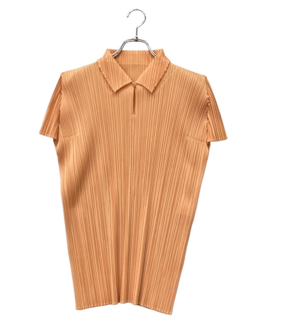 美品 PLEATS PLEASE 半袖シャツ 25AW MONTHLY COLORS AUGUST ポロシャツ風 PP53JK122 レディース SIZE 5 (XL) プリーツプリーズ