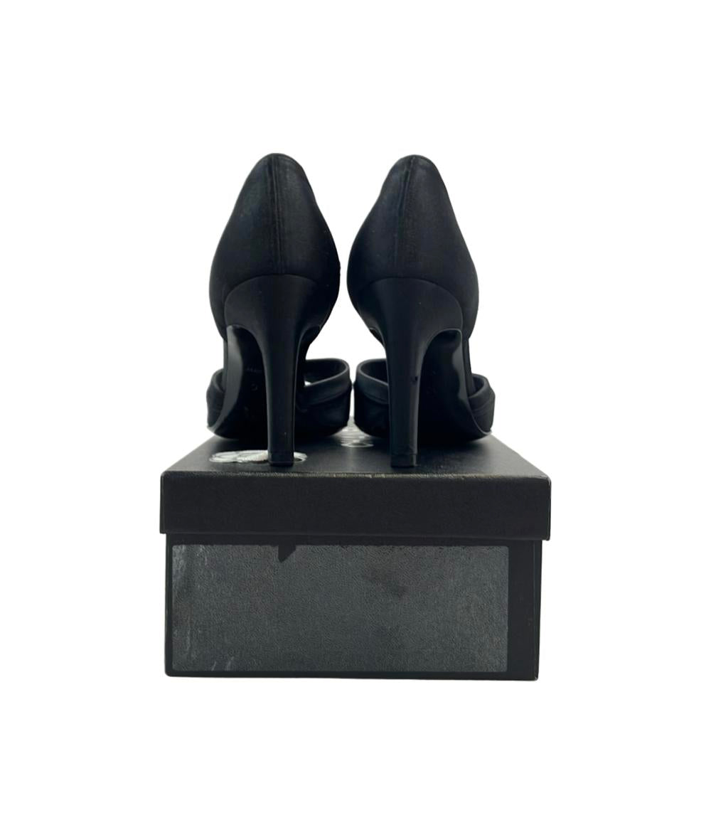 CHANEL オープントゥパンプス サテン ココマーク レディース SIZE 36 C