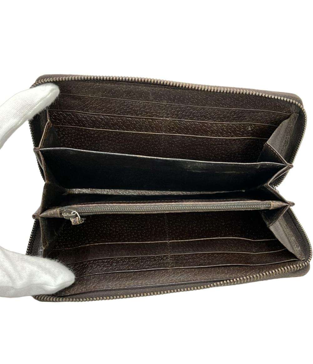 GUCCI ラウンドファスナー長財布 レザー GGキャンバス 112724 3731 レディース グッチ