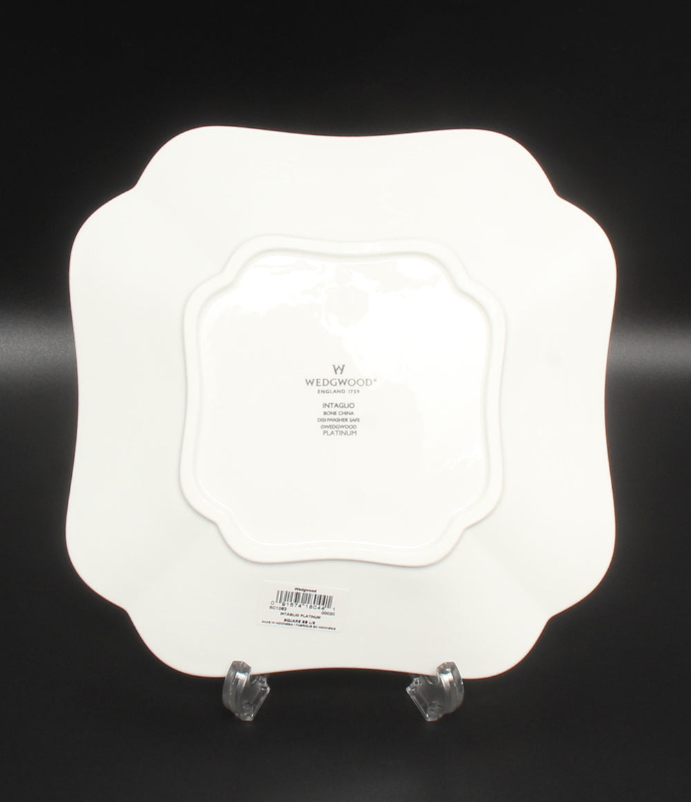 美品 WEDGWOOD スクエアディッシュ 皿 24cm インタグリオ プラチナ ウエッジウッド