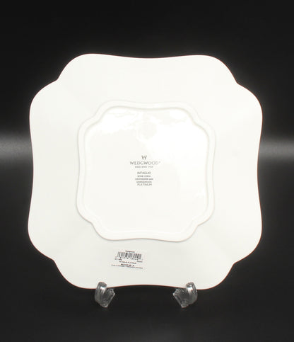 美品 WEDGWOOD スクエアディッシュ 皿 24cm インタグリオ プラチナ ウエッジウッド