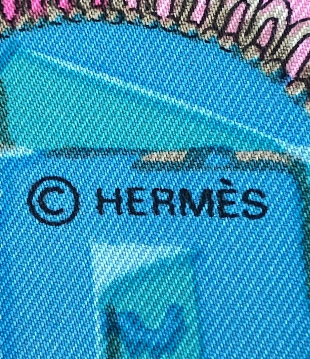美品 HERMES スカーフ シルク100% カレ90 Mexique レディース エルメス