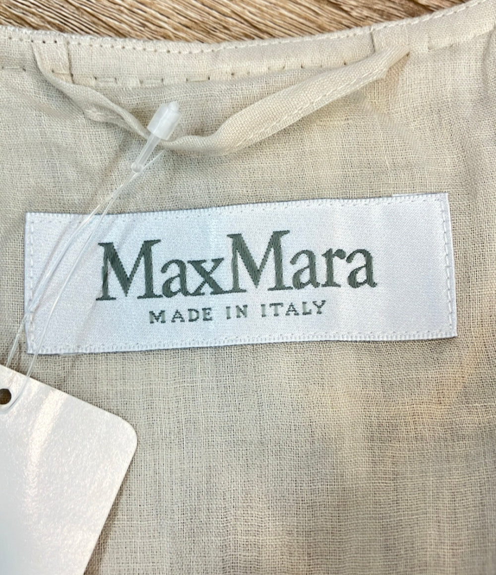 S'MAX MARA 半袖ジャケット タグ付き  コート リネン ライトグレー レディース SIZE 42 (M) エス マックスマーラ