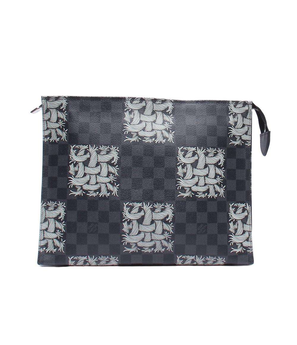 ルイ・ヴィトン クラッチバッグ セカンドバッグ クリストファーネメスコラボ ポシェット ヴォワヤージュ ダミエ グラフィット N61234 メンズ
