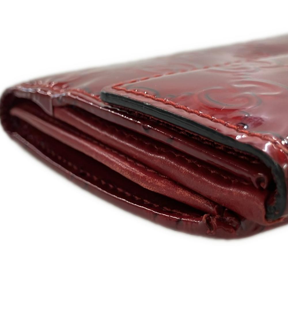 GUCCI ダブルホック 二つ折り長財布 エナメル グッチシマ 203550 0959 レディース グッチ