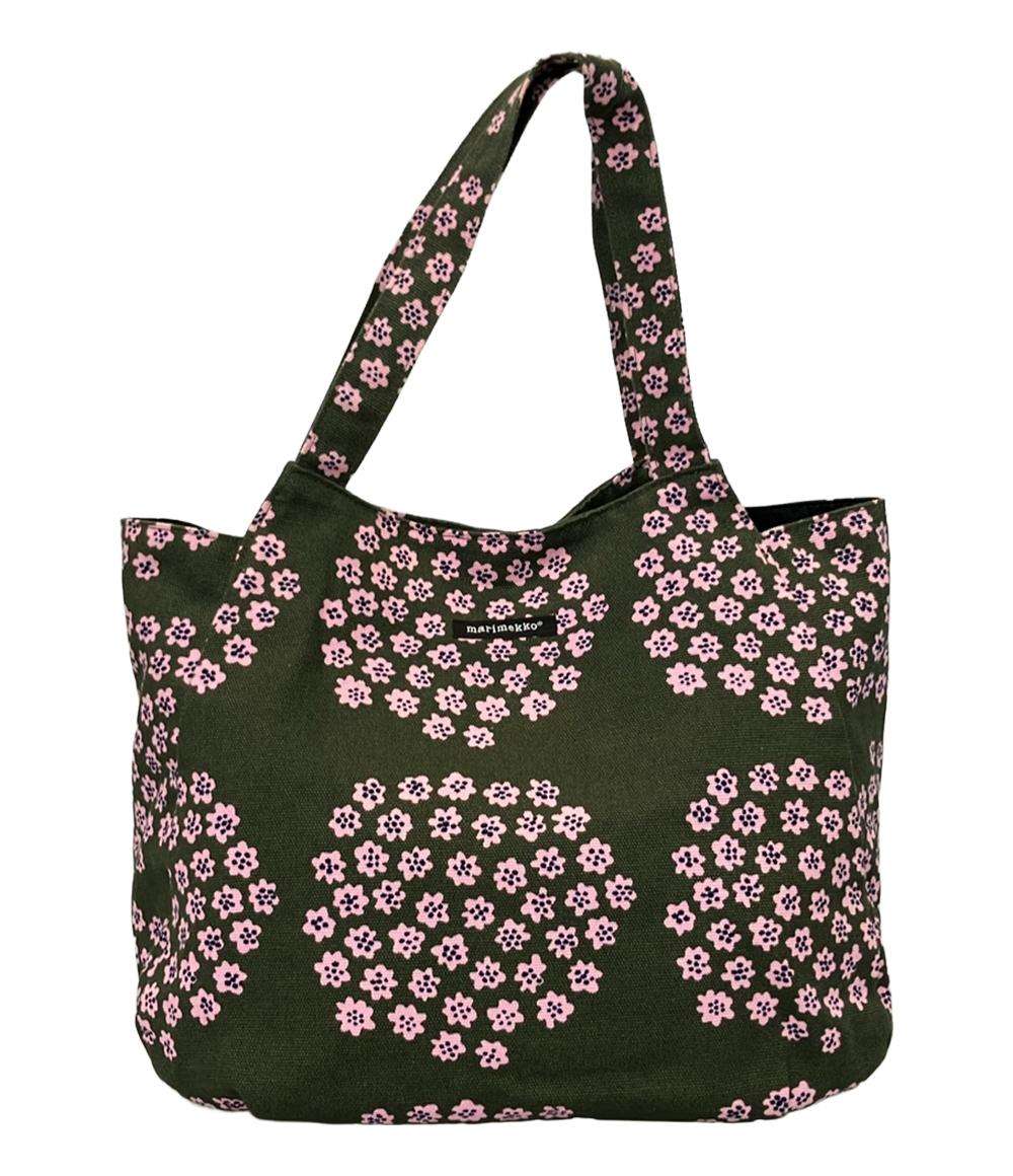 美品 marimekko トートバッグ 肩掛け 花柄 レディース マリメッコ