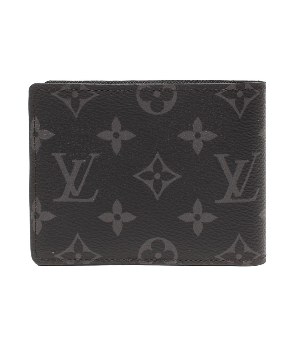 美品 LOUIS VUITTON 二つ折り財布 ポルトフォイユ･ミュルティプル モノグラムエクリプス M61695 メンズ ルイ・ヴィトン