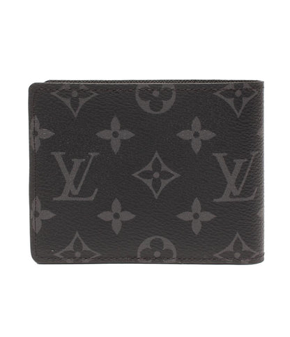 美品 LOUIS VUITTON 二つ折り財布 ポルトフォイユ･ミュルティプル モノグラムエクリプス M61695 メンズ ルイ・ヴィトン