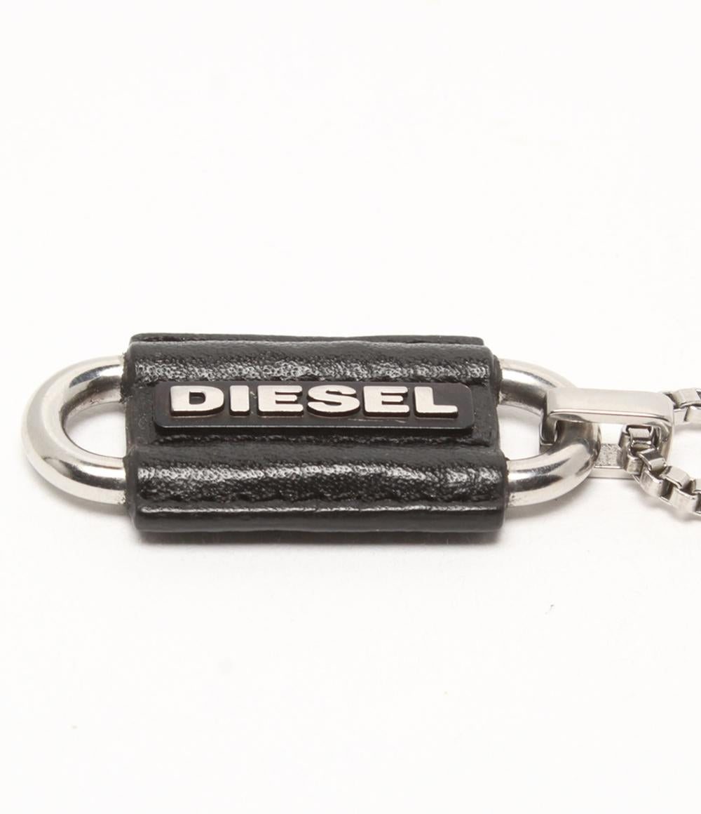 ディーゼル ネックレス ロゴ レザー メンズ DIESEL