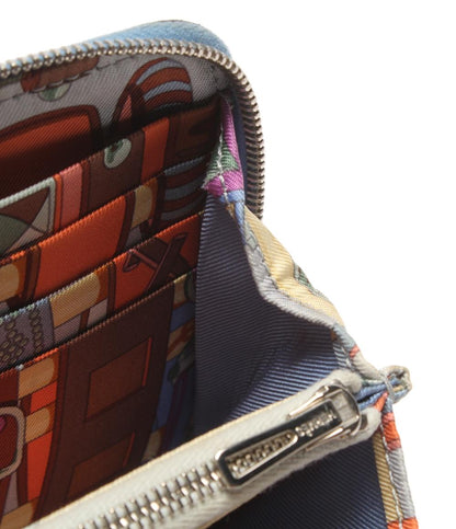 エルメス ラウンドファスナー長財布 □R刻印 シルバー金具 アザップロング シルクイン レディース HERMES