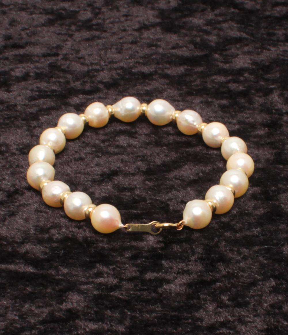 美品 ブレスレット K18 パール 7.5mm レディース