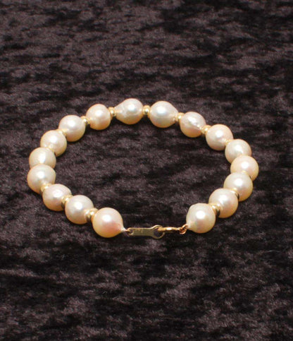 美品 ブレスレット K18 パール 7.5mm レディース