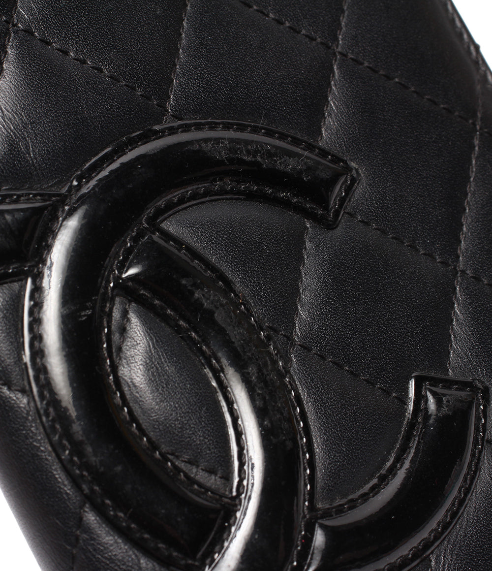CHANEL 長財布 シルバー金具 マトラッセ カンボンライン 12番台 レディース シャネル