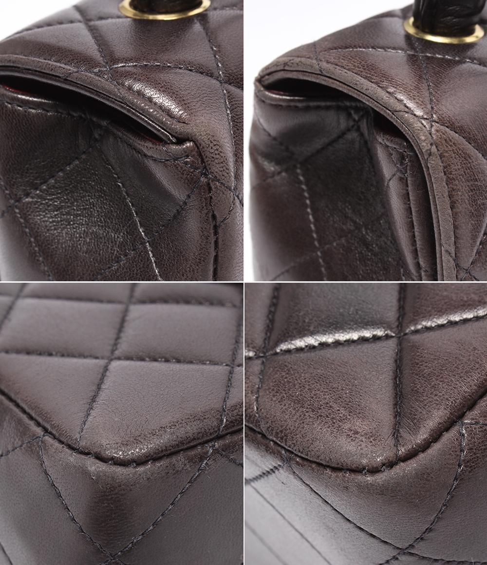 CHANEL ハンドバッグ 親子バッグ トップハンドル マトラッセ ゴールド金具 3番台 ラムスキン レディース シャネル