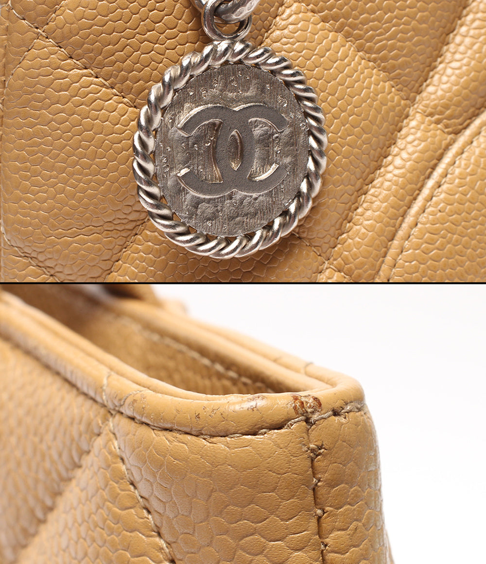 CHANEL トートバッグ シルバー金具 キャビアスキン 復刻トート メダリオン マトラッセ A01804 レディース シャネル