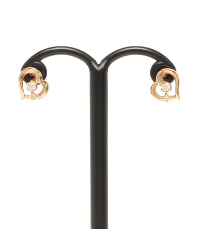 ヨンドシー ピアス K18 ダイヤ ハートモチーフ レディース 4℃