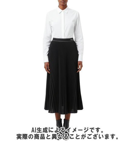 PRADA プリーツスカート ウエストロゴ レディース SIZE 40 (M) プラダ