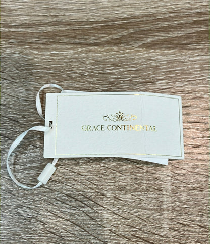美品 GRACE CONTINENTAL 長袖ブラウス フロントボタン レース フード タグ付き 25SS カラーキナリ キカレースフード付トップ 0125141121-00