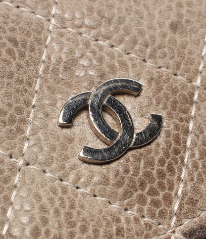 CHANEL 長財布 シルバー金具 マトラッセ キャビアスキン 16番台 レディース シャネル