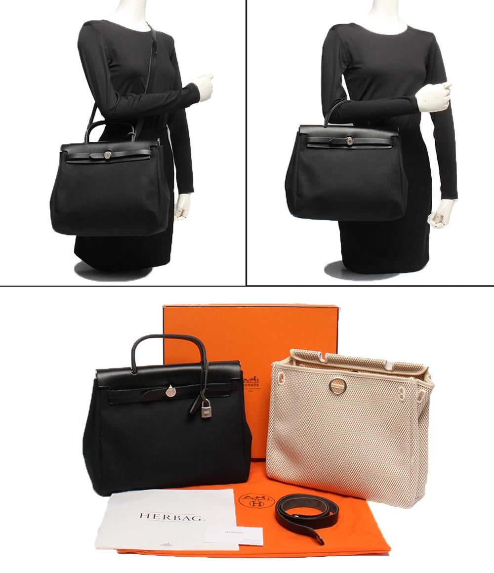 HERMES 2wayハンドバッグ ショルダーバッグ  斜め掛け トワルGM □G刻印 エールバッグPM レディース エルメス