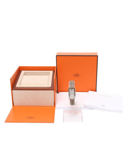 HERMES 腕時計 シルバー金具 B刻印 ナンタケット クオーツ ホワイト NA2.110 レディース エルメス