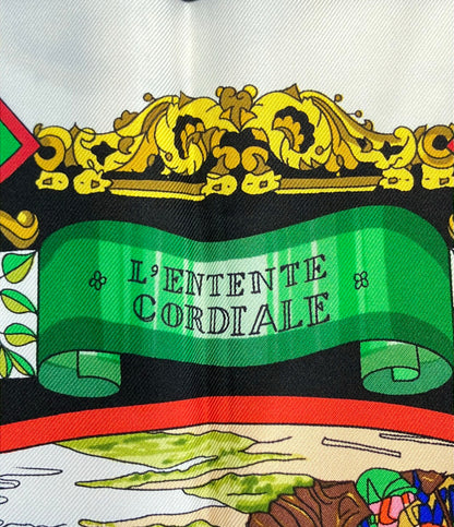HERMES スカーフ カレ90 シルク100% L'ENTENTE CORDIALE レディース エルメス