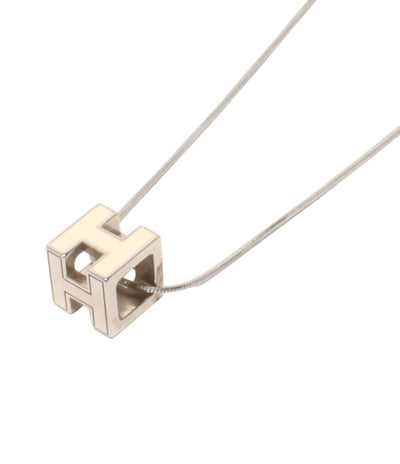 HERMES ネックレス カージュドアッシュ Hキューブ シルバー金具 レディース エルメス