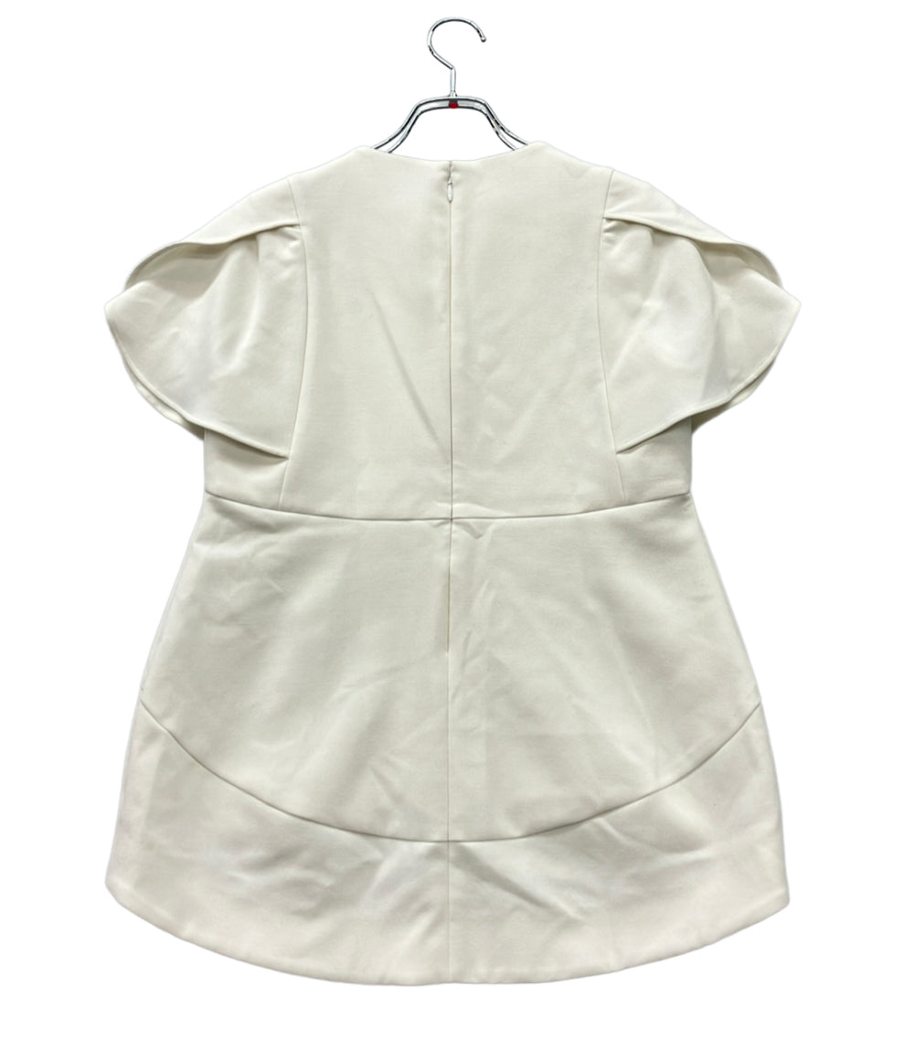 YOKO CHAN 半袖シャツ ブラウス ホワイト フレアスリーブ パール スリット ミセス&エレガンス YCB-923-354 レディース SIZE 42 (L) ヨーコチャン