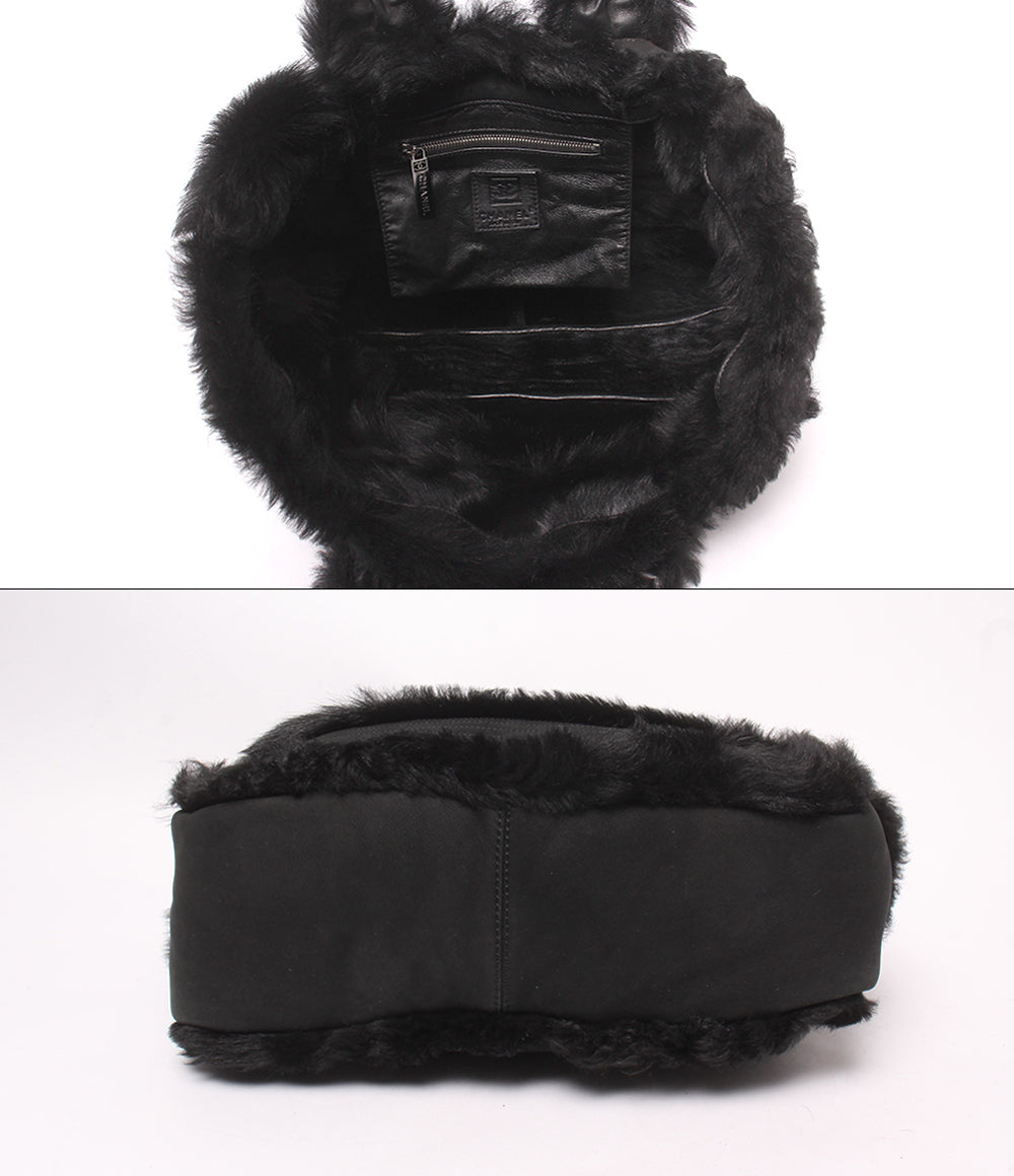CHANEL トートバッグ シルバー金具 11番台 ムートン ファー レディース シャネル