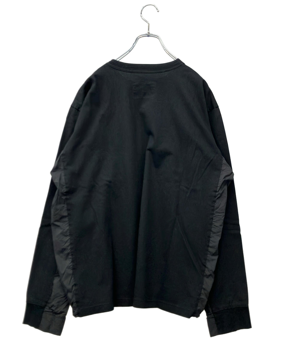 Sacai 長袖Tシャツ クールネック BLACK Cotton Jersey L S T-shirt 25