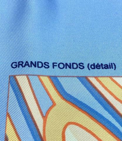 美品 HERMES スカーフ シルク100% カレ90 GRANDS FONDS レディース エルメス