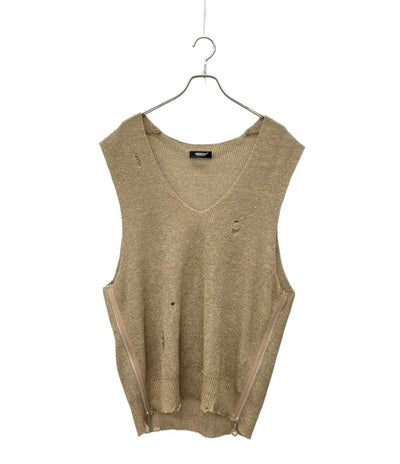 美品 アンダーカバー ジュン タカハシ サイドジップ ダメージ加工ベスト メンズ SIZE 3 UNDERCOVER JUN TAKAHASHI