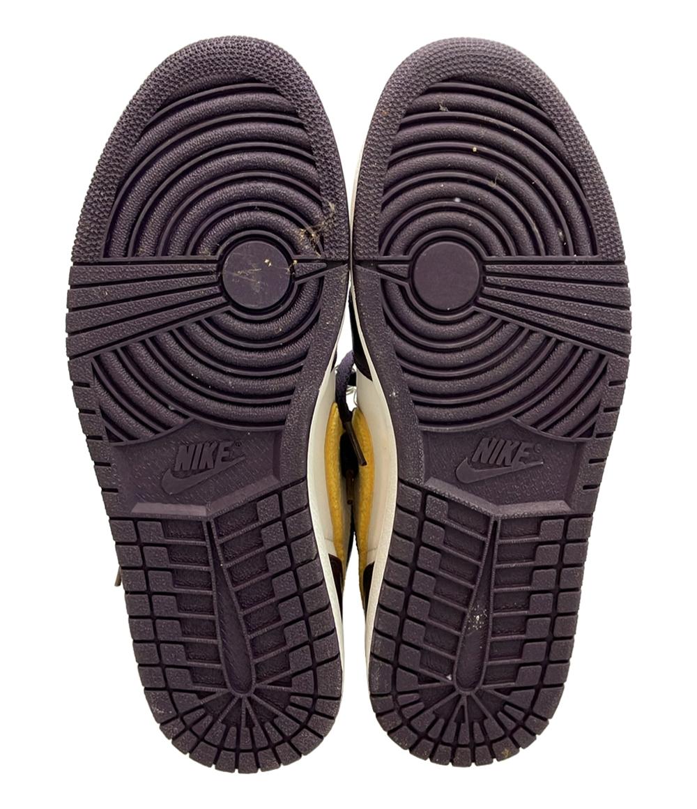 Air Jordan NIKE ハイカットスニーカー Grand Purple Varsity Maize エアジョーダン1 レトロ ハイ ストラップ 342132-571 メンズ SIZE 27.5 (L)