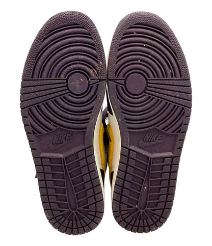 Air Jordan NIKE ハイカットスニーカー Grand Purple Varsity Maize エアジョーダン1 レトロ ハイ ストラップ 342132-571 メンズ SIZE 27.5 (L)