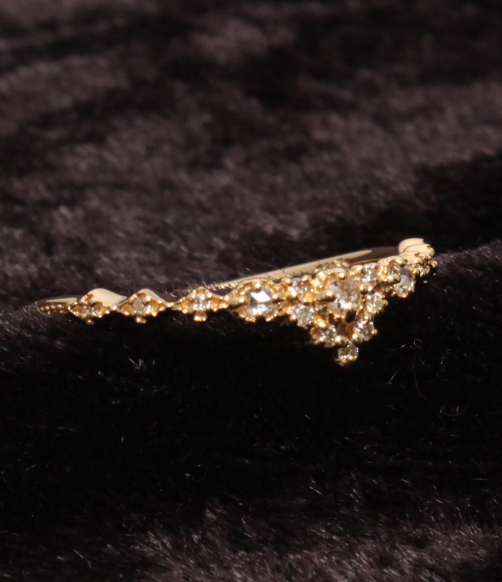 美品 agete リング 指輪 K18 ダイヤ 0.08ct レディース SIZE 10号 アガット