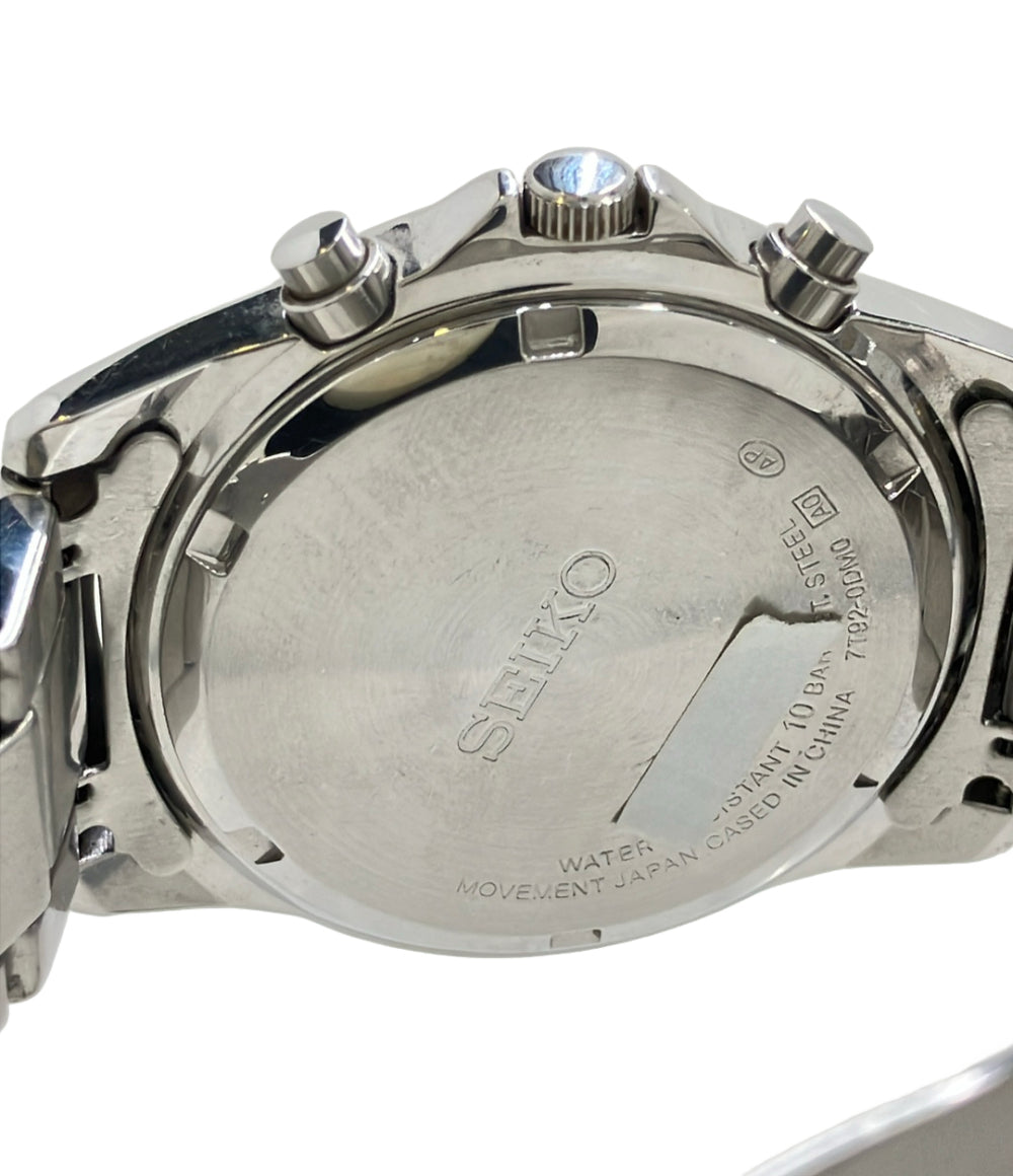 SEIKO 腕時計 クオーツ ブラック 7T92-0DM0 メンズ セイコー