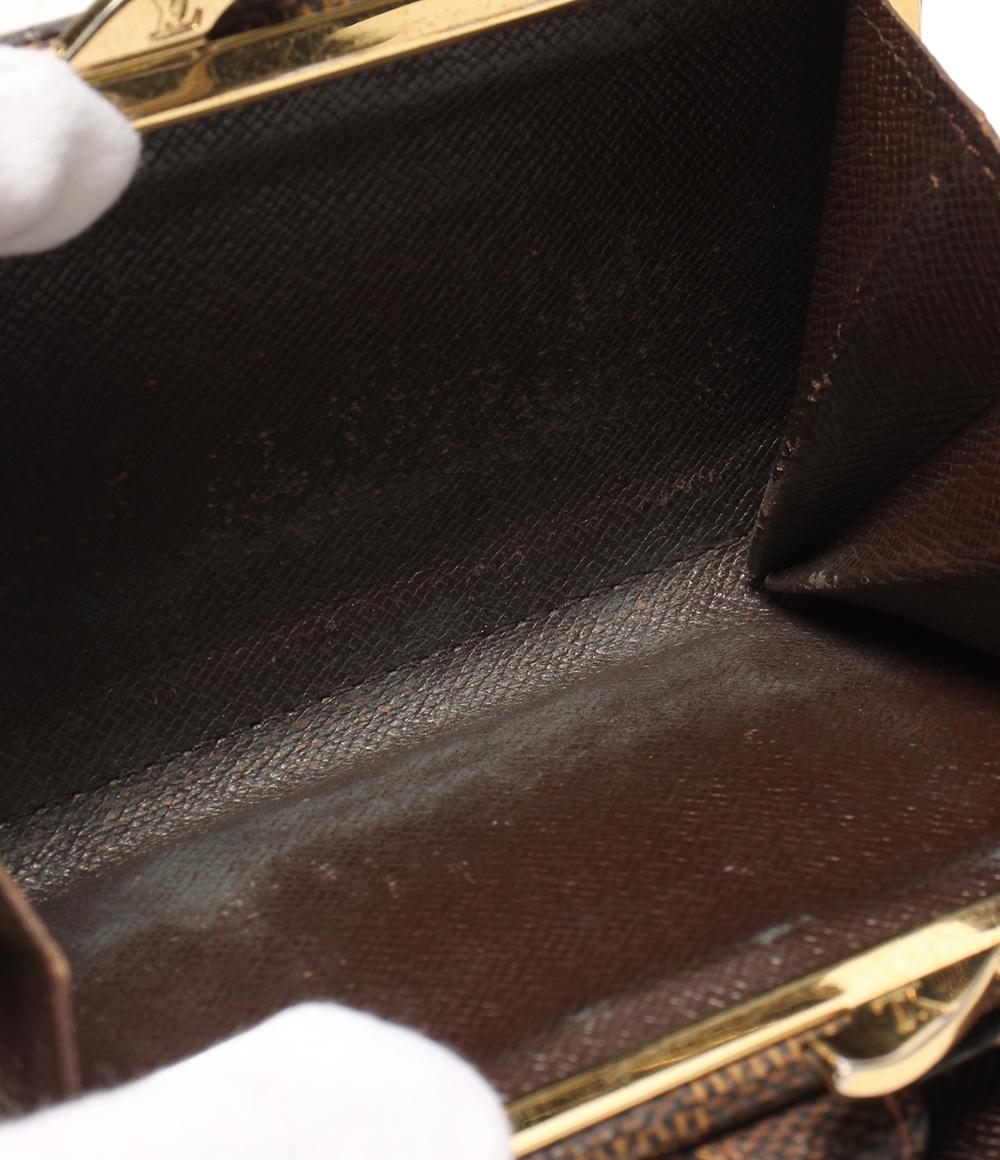 訳あり ルイ・ヴィトン 二つ折り財布 ポルトフォイユ ヴィエノワ ダミエ N61674 レディース LOUIS VUITTON