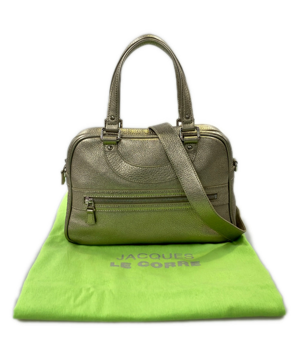 美品 Jacques le corre 2way ハンドバッグ ショルダーバッグ 斜め掛け メタリック レディース ジャック・ル・コール