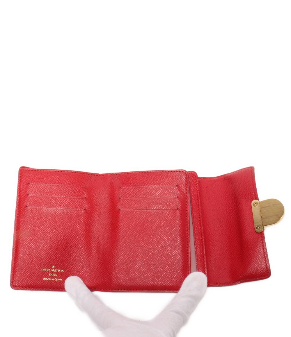 【付属品完備】ルイヴィトン ダミエ ポルトフォイユ コアラ 三つ折り財布 赤 お買得】ルイヴィトン ダミエ ポルトフォイユ コアラ カード9枚 三