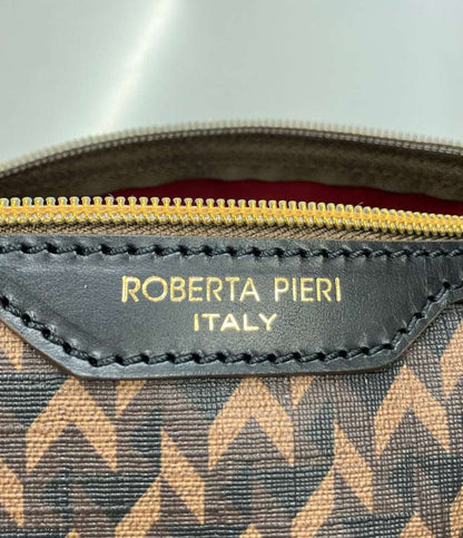 美品 Roberta Pieri ミニボストンバッグ ショルダーバッグ 2WAY 斜め掛け タタミ柄 レディース ロベルタピエリ
