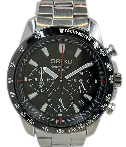 SEIKO 腕時計 クオーツ ブラック 6T63-00D0 メンズ セイコー