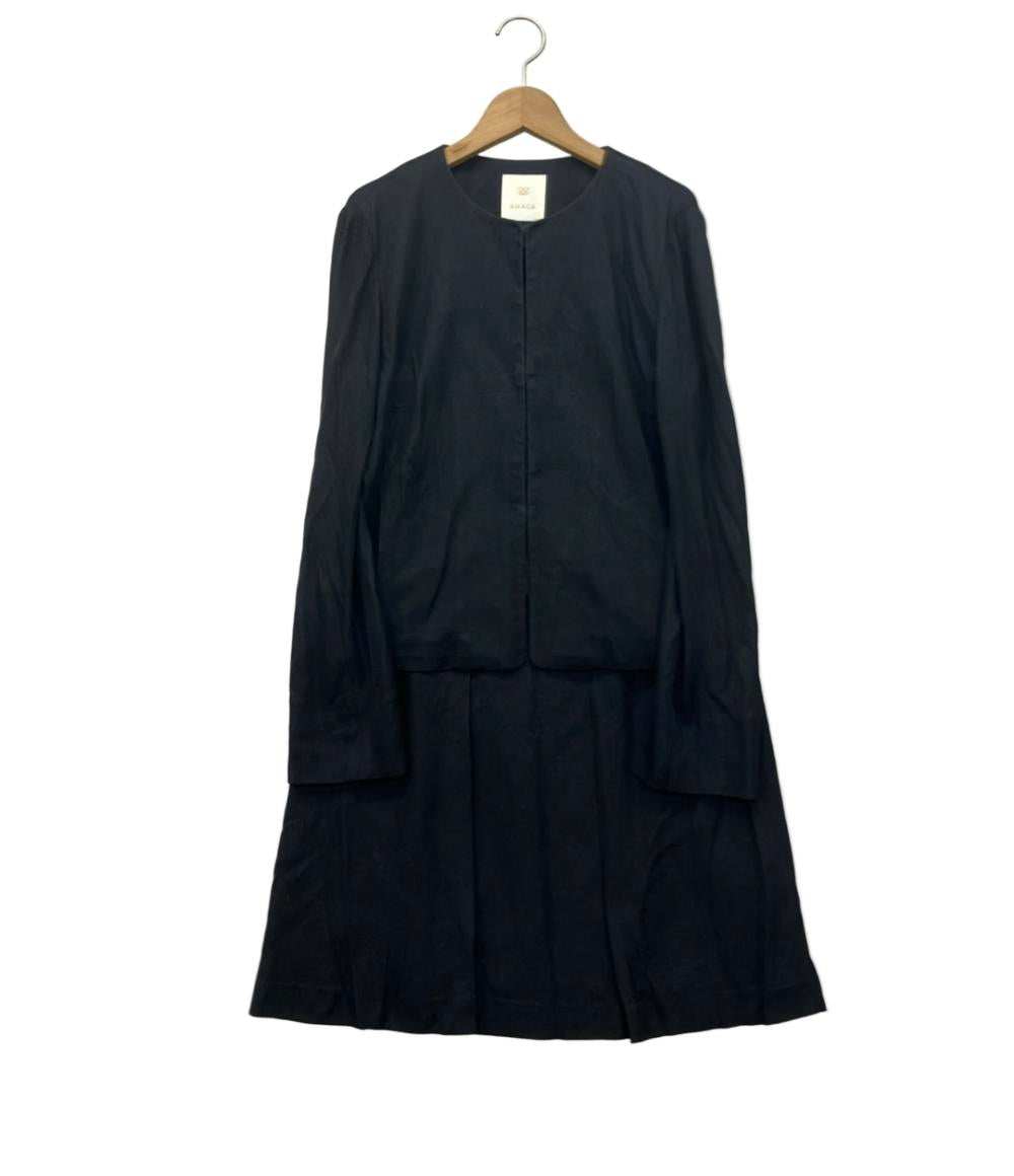 アマカ セットアップ スカートスーツ ノーカラー レディース SIZE 40 (L) AMACA