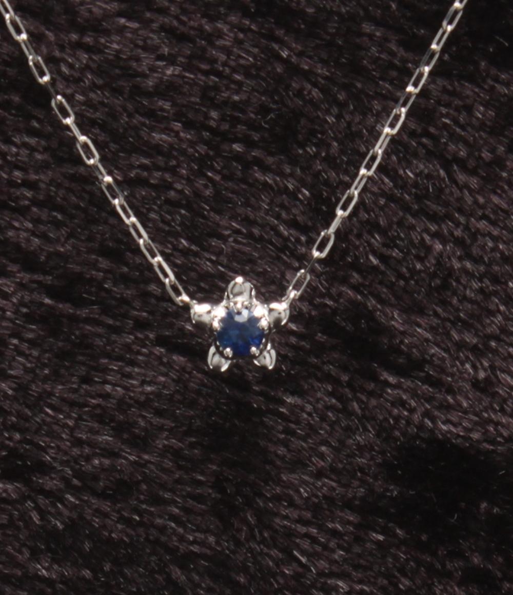 美品 ヨンドシー ネックレス K10 サファイア フラワーモチーフ レディース 4℃