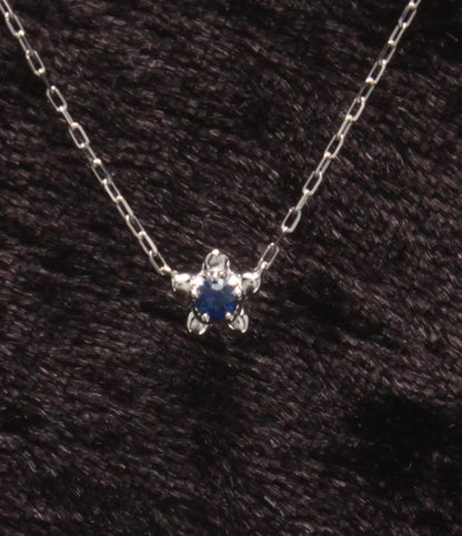 美品 ヨンドシー ネックレス K10 サファイア フラワーモチーフ レディース 4℃